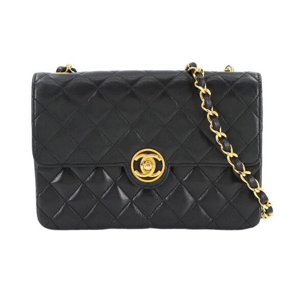 CHANEL Mini Matelasse Chain Shoulder Bag Leather Black Purse 90280760 - Picture 1 of 11